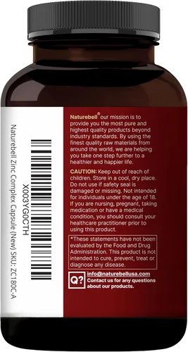 Vista 8 de NatureBell Zinc y Quercetina con Vitamina C y D3, 240 Cápsulas Quercetina 1,000mg + Zinc 50mg + Vitamina C 250mg + Vitamina D3 5,000 UI Soporte