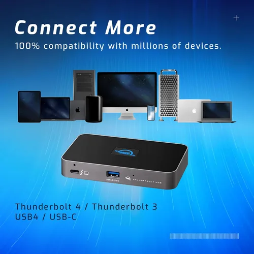 Vista 4 de OWC 5 Port Thunderbolt Hub - 60W Charging, Thunderbolt 4, USB 3.2, Compatible with Macs and PCs