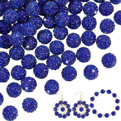 Vista 23 de PH PandaHall - 240 piezas de cuentas de strass en 24 colores, cuentas de cristal de 10 mm, cuentas de bola de discoteca con strass, cuentas