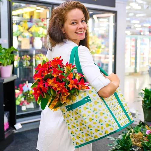 Vista 3 de 3 Pk Reusable Grocery Bags, Foldable Shopping Basket, Daily Utility Storage, Reinforced Bottom Handles Waterproof
