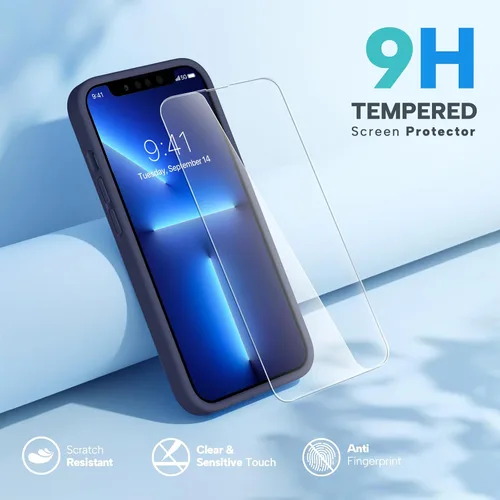 Vista 7 de Miracase - Funda diseñada para iPhone 13 Pro Max con protector de pantalla, [forro interior de microfibra suave antiarañazos], funda protectora