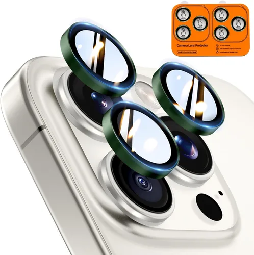 TOCOL Protector de lente de cámara para iPhone 14 Pro Max / iPhone 14 Pro, protector de lente de cámara de vidrio templado HD individual resistente