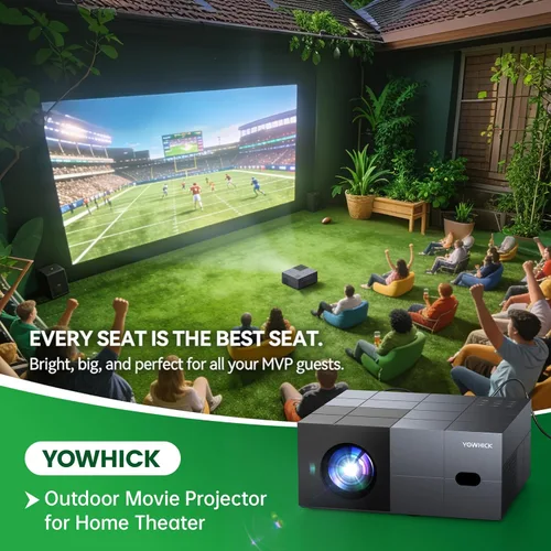 Vista 6 de 4K Projector with Built-in Apps, 1500 ANSI/Compatible with Netflix/Dolby Audio Smart Projector with WiFi 6 and Bluetooth 5.3,Outdoor Movie Proyector