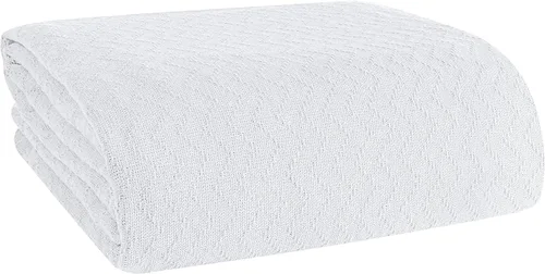 Vista 13 de BELIZZI Home - Manta de cama 100 % algodón, transpirable, térmica tamaño individual, suave manta térmica de cheurón de 60 x 90 pulgadas, manta