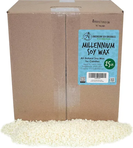 Vista 4 de American Soy Organics - Bolsa de 5 libras de cera de soja natural Millennium Wax para hacer velas