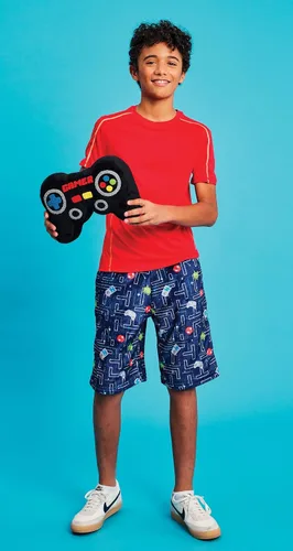 Vista 3 de iscream Juego de almohada de forro polar de 5 piezas en forma de videojuegos con detalles bordados Juego de 5 piezas de videojuegos