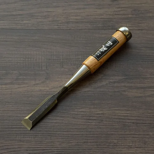 Vista 3 de RANSHOU Cincel japonés de 0.709in 34 pulgadas de cincel de mortaja, cincel de madera profesional para carpintería, mango de roble rojo japonés