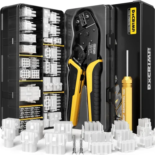Vista 12 de Kit de herramienta de crimpado DxCRIMP Micro-Fit 3.0, 22 tipos de conectores de 2–20 pines con distancia entre ejes de 3.0mm, crimpador