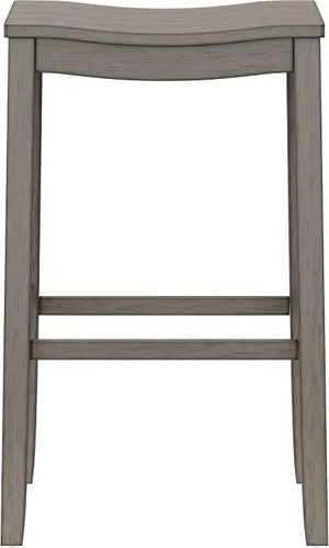 Vista 10 de Hillsdale Fiddler Taburete de altura de mostrador de madera sin respaldo con asiento estilo silla de montar, gris envejecido gris (Aged Gray)