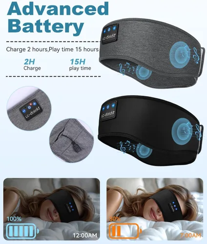 Vista 3 de LC-dolida Paquete de 2 auriculares para dormir, calentador de oídos, Bluetooth 5.4, para deportes de invierno, para clima frío, con micrófono