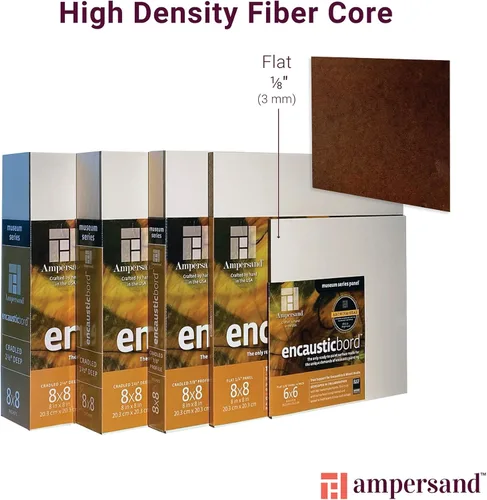 Vista 6 de Ampersand Art Supply Panel de pintura de madera Serie de museos Encausticbord, 18 pulgadas de profundidad 4, 6 x 6 pulgadas