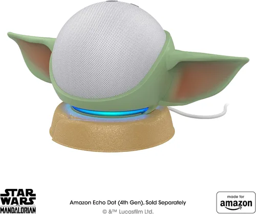 Vista 5 de Made for Yaxa, featuring The Mandalorian Baby Grogu ™-inspired Stand for Yaxa Echo Dot (4th & 5th Gen)