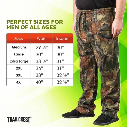 Vista 2 de TrailCrest Men's Open Bottom Cotton Blend Lounge Hunting Sweatpants