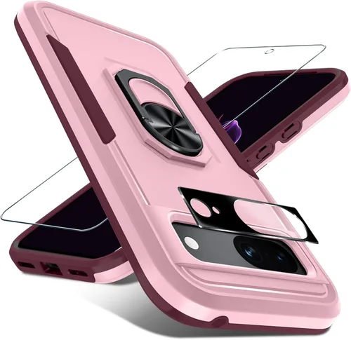 Vista 17 de Janmitta Funda para Google Pixel 7a con protector de pantalla + protector de lente de cámara, resistente a prueba de golpes, funda de teléfono