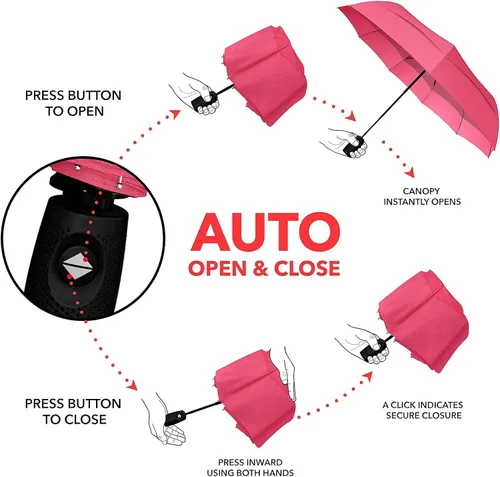 Vista 5 de Repel Umbrella Inverted Umbrella for Rain - Windproof Reverse Umbrella w 8 Fiberglass Reinforced Ribs - Easy OpenClose Upside Down Umbrella - Large