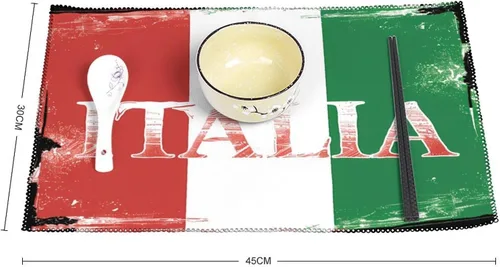 Vista 2 de Italia National Pridees Placemats Set of 6 Resistant Table Mats Washable Place Mats for Dinner Party Table Decoration