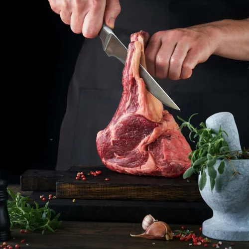 Vista 7 de Cuchillo deshuesador profesional de 6 pulgadas con caja de regalo, cuchillo deshuesador para cortar carne, cuchillo de deshuesado afilado