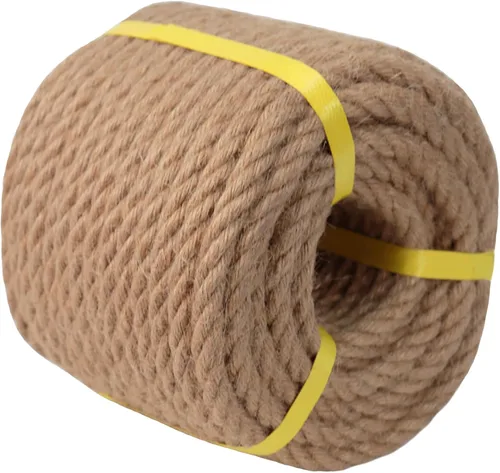 Vista 2 de Cuerda de manila trenzada (1/2 pulgada x 100 pies), cuerda de cáñamo natural para manualidades, poste rascador de gatos, proyectos de bricolaje