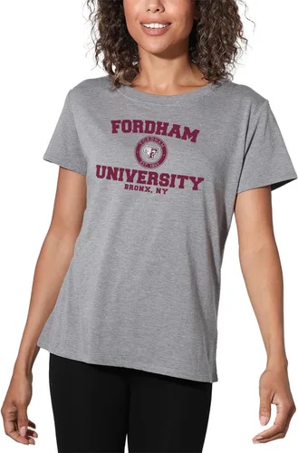 Vista 454 de Colección oficial de camisetas sueltas con logotipo de círculo envejecido universitario para mujer, jaspeado atlético