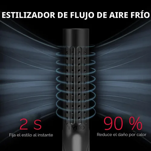 Vista 2 de TYMO Airflow 2.0 - Plancha rizadora de pelo 2 en 1, rizador de pelo 2 en 1, varita rizadora de 1.25 pulgadas para cabello largo y corto, doble Negro