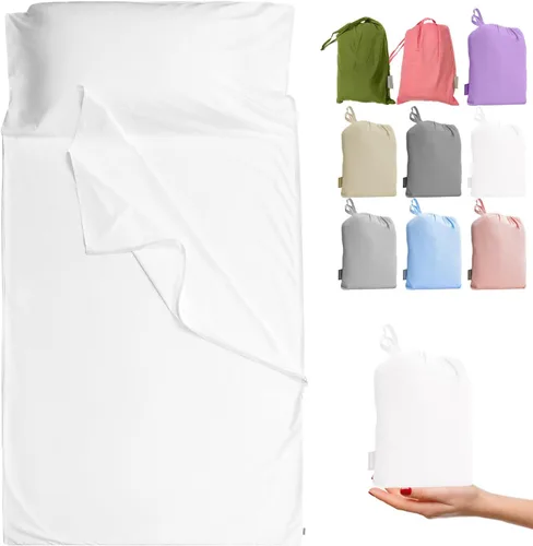 Vista 18 de Marca - GANNAFEE - Saco de dormir de algodón con cremallera - Sábana de viaje 100% algodón saco de dormir adulto - Saco de dormir de viaje