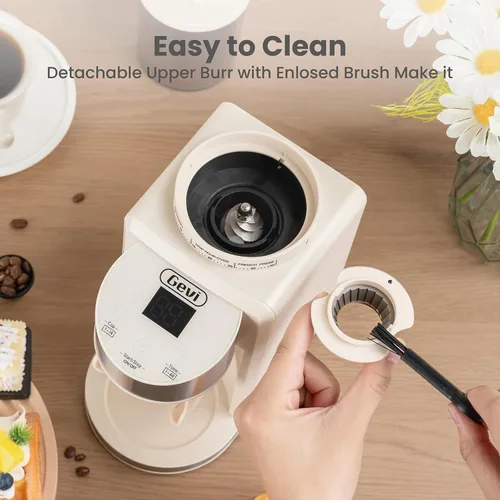 Vista 7 de Gevi Molinillo de café eléctrico, molinillo de granos de café con 35 ajustes de molienda para espresso, goteo, prensa francesa, molinillo de café