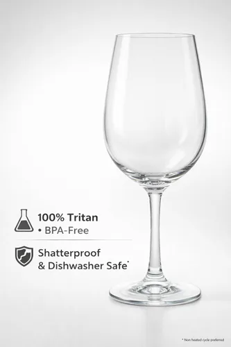 Vista 6 de Copas de vino irrompibles con tallo de 20 onzas, grandes (juego de 2) – Copas de plástico Tritan inastillables, sin BPA y aptas para lavavajillas