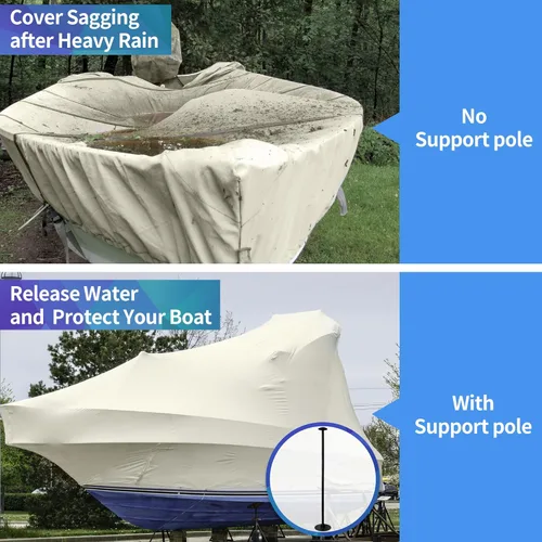 Vista 6 de NEXCOVER Soporte para cubierta de barco, paquete de 2 postes ajustables de ABS (12 pies a 54 pies), postes de cubierta de barco