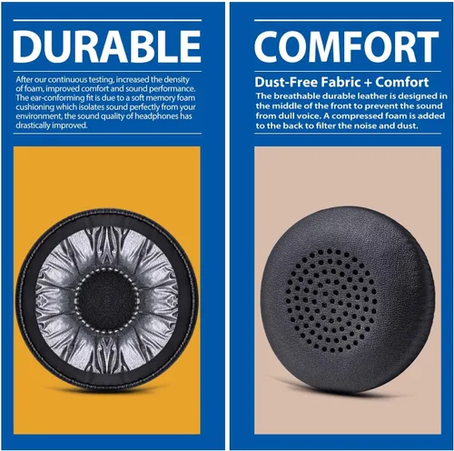 Vista 3 de TRANSTEK Uproar Almohadillas para los oídos, espuma de repuesto para los oídos, compatible con auriculares inalámbricos y con cable, color negro