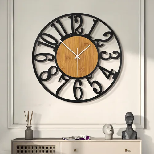 Vista 22 de LEIKE Relojes de Pared LED Grandes, Silenciosos, Sin Tictac, Funcionan con Pilas, Rústico Redondo Moderno Gran Reloj de Pared de Madera para Sala