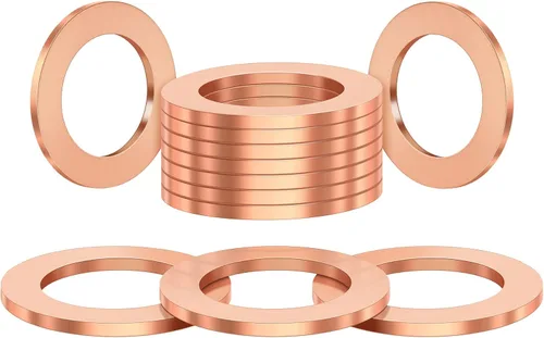 (20 piezas) M14 Rojo Cobre Aceite Drenaje Tapón Aplastar Arandelas Refrigerante Junta Anillo Sello DFL-030