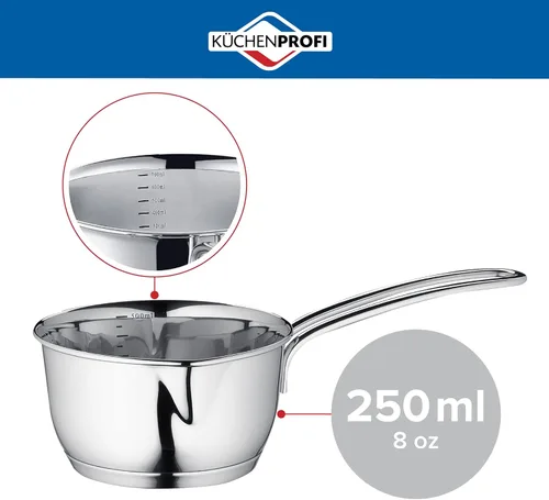 Vista 2 de Küchenprofi Cacerola de acero inoxidable con fondo revestido, 8 onzas, plata