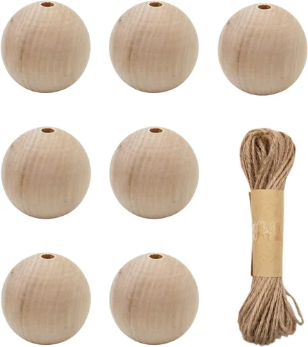 Vista 12 de INSPIRELLE 4500 cuentas de madera natural de 0.236 pulgadas (0.236 in), cuentas sueltas de madera redondas sin terminar, cuentas espaciadoras