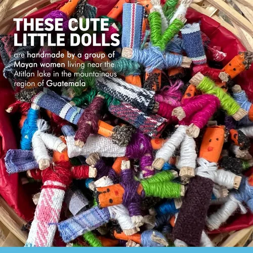 Vista 5 de Thorness Cesta de 72 mini muñecas guatemaltecas hechas a mano para niñas y niños - Muñecas de ansiedad