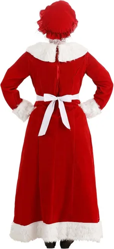 Vista 5 de Disfraz de Mrs. Claus para mujer, vestido de Papá Noel, delantal, talla L