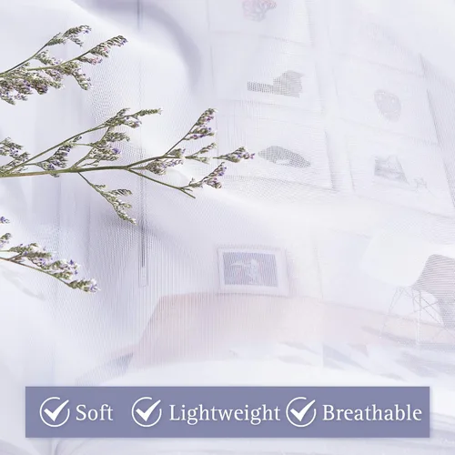 Vista 28 de NICETOWN Cortina transparente para puerta de patio, cortina vertical de gasa, panel de cortina extra ancho, tratamiento de ventana para puerta Gris