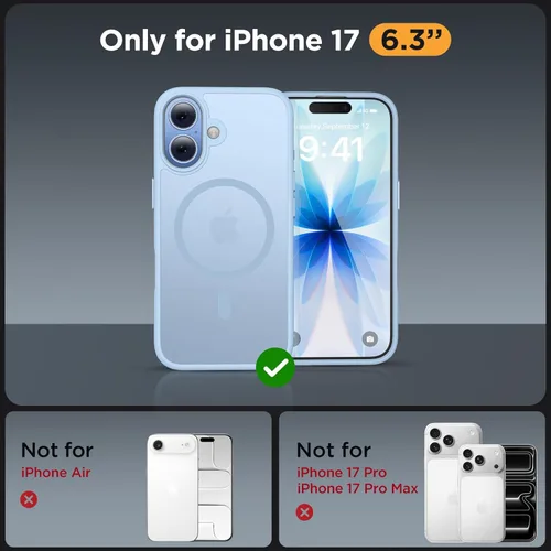 Vista 131 de Miracase - Funda magnética para iPhone 13 de 6.1 pulgadas (compatible con MagSafe) (con 2 protectores de pantalla), protección de grado militar