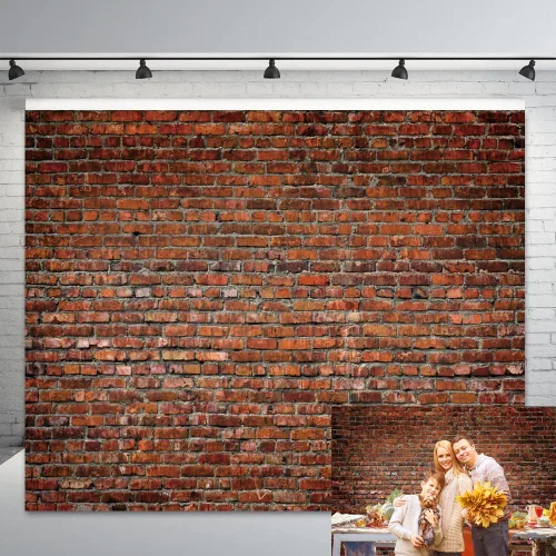 Red Brick Wall Photography Backdrop 7x5ft Vintage Rustic Brick Wall Photo Background for Baby Shower Birthday Wedding Cake Table Party Decoration