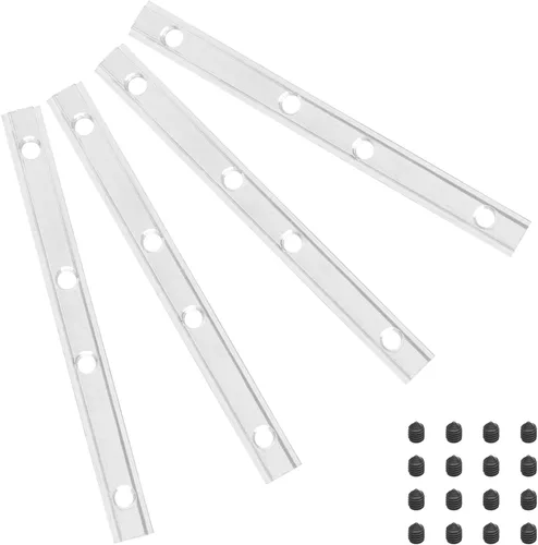 Vista 2 de 4 conectores de línea recta 2020, conectores de extrusión de aluminio con ranura en T con tornillos M5, soportes de línea de unión de 3.9 pulgadas