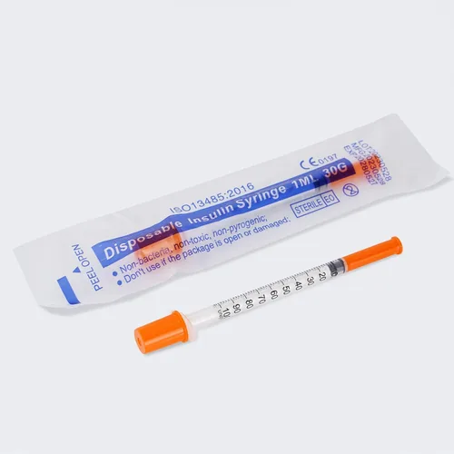 Vista 6 de Jeringas desechables de 1ml/cc 30G de 1/2 pulgada con aguja, cada una envuelta individualmente. Paquete de 30 (1cc-30G 1/2"-30 PACK)