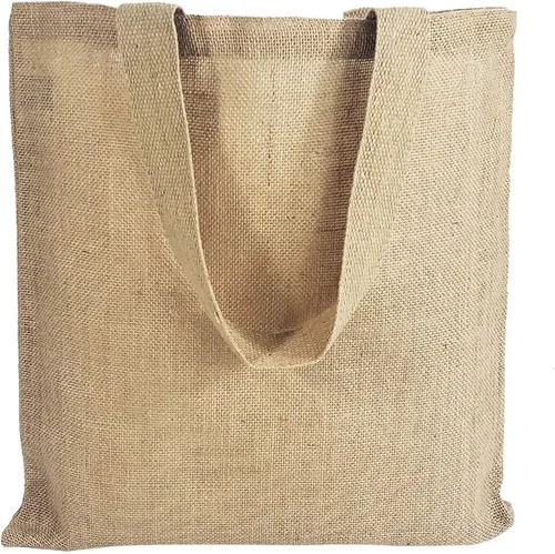 Bolsas de yute de arpillera de 15 pulgadas de ancho x 16 pulgadas de alto – Paquete de 6 y 12 – Bolsas de compras ecológicas a granel