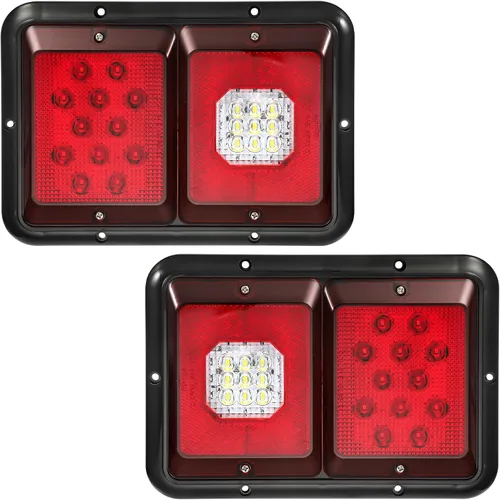 Partsam 2 luces traseras LED dobles para remolque con montaje horizontal, luces traseras de doble parada, 33 LED, montaje en superficie, luces