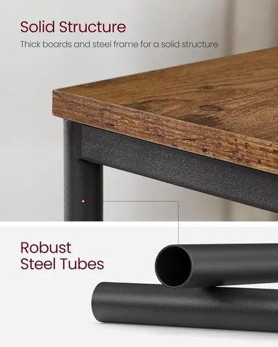 Vista 5 de VASAGLE Side Tables Set of 2, Small End Table, Nightstand for Living Room, Bedroom, Office, Bathroom, Rustic Brown and Black ULET272B01