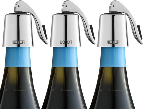 Vista 11 de WOTOR Tapones para botellas de vino de acero inoxidable con silicona, reutilizable, protector de vino y sellador decorativo de botellas, a prueba