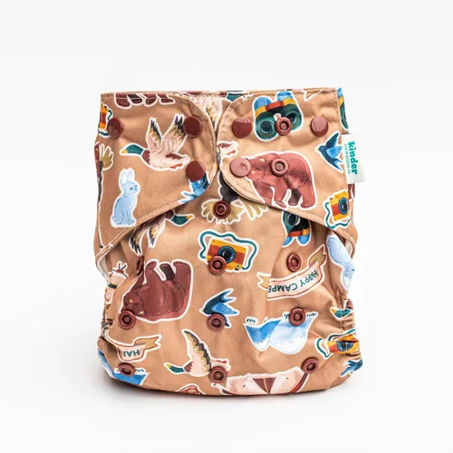 Vista 5 de Big Adventure Kinder - Juego de 5 pañales de tela reutilizables para bebé, estilo de bolsillo, jersey atlético que absorbe la humedad, insertos