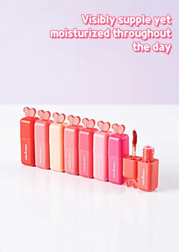 Vista 6 de COLORGRAM Juicy Blur Tint 04 Cushiony Peach Mancha labial de larga duración, semimate, semibrillante, hidratante, acumulable y mezclable