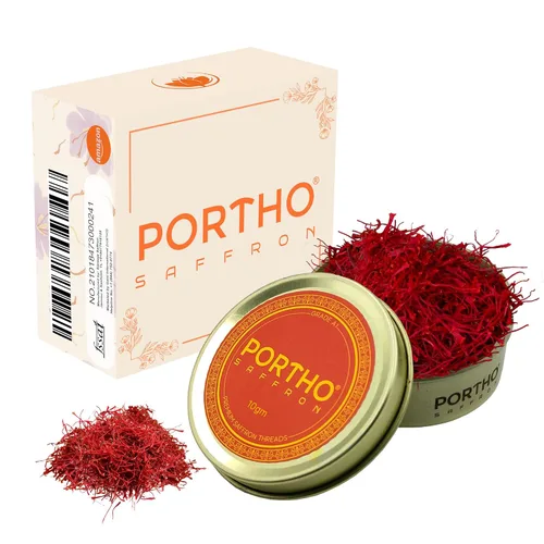 Vista 2 de PORTHO Azafrán, hilo superior de azafrán de Cachemira Super Negin de grado premium para paella, postres, risotto, té con leche dorada y todos