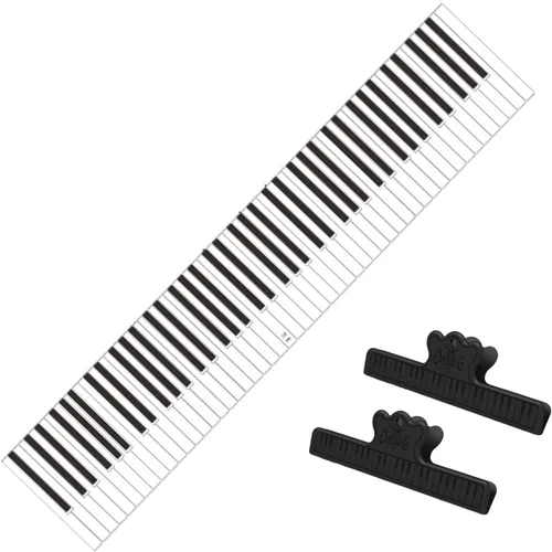 Vista 8 de Teclado de 88 teclas para principiantes, teclado de piano, simulación de dedos, guía de práctica, ayuda para la enseñanza, tabla de notas, cartón