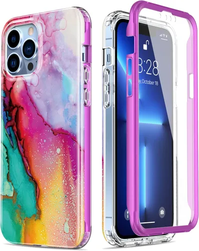 Vista 46 de Esdot - Funda para iPhone 13 Pro Max, con protector de pantalla integrado, funda de grado militar con diseño de moda para mujeres y niñas, funda