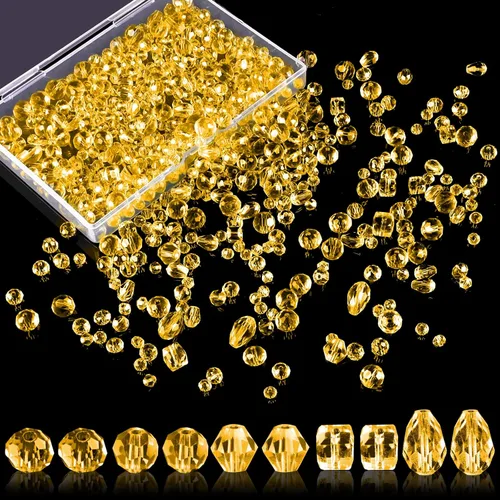 Vista 8 de 600 piezas de cuentas de vidrio para hacer joyas, cuentas de cristal assortidas Rondelle con caja - 4/6/8 mm, color AB